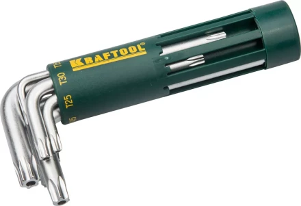 Набор KRAFTOOL: Ключи имбусовые короткие, Cr-Mo сталь, держатель-рукоятка, TORX Hole, T10-T50, 8 пред 27433-1_z01 купить в Урае