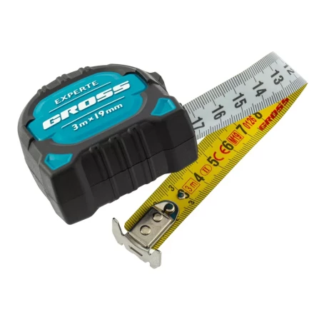 Рулетка Experte, 3 м x 19 мм, двухкомпонентный корпус, магнит, двухсторонняя разметка, нейлон Gross 32574 купить в Урае
