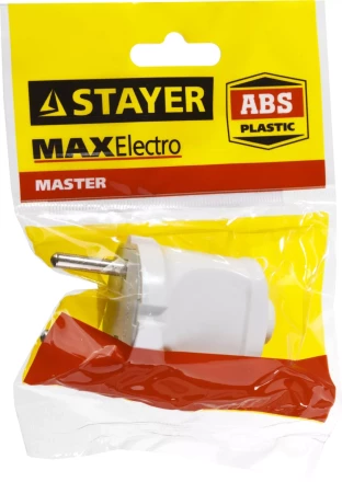 Вилка MAXElectro электрическая, 6А/220В, белая, STAYER 55150-W купить в Урае