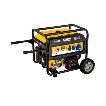 Генератор бензиновый PS 55 EA, 5.5 кВт, 230 В, 25 л, коннектор автоматики 5 PIN, электростартер Denzel 9468743 купить в Урае