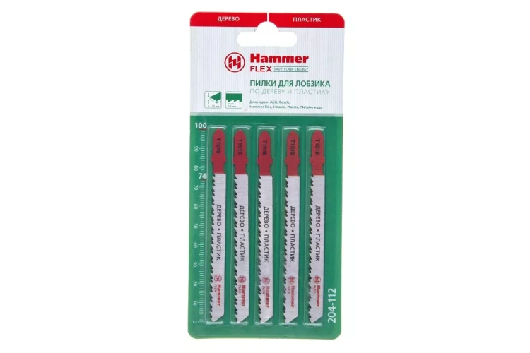 Пилки для лобзика HAMMER JG WD T101B (5шт.) купить в Урае