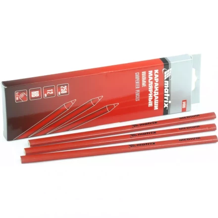 Карандаши малярные овальные универсальные 250мм коробка 12штук MATRIX 84808 купить в Урае