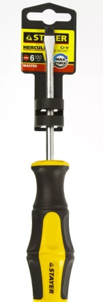 Отвертка STAYER &quot;MASTER&quot; &quot;HERCULES&quot;, Сr-V, противоскользящая рукоятка, SL6,0x100мм 25051-06-10_z02 купить в Урае