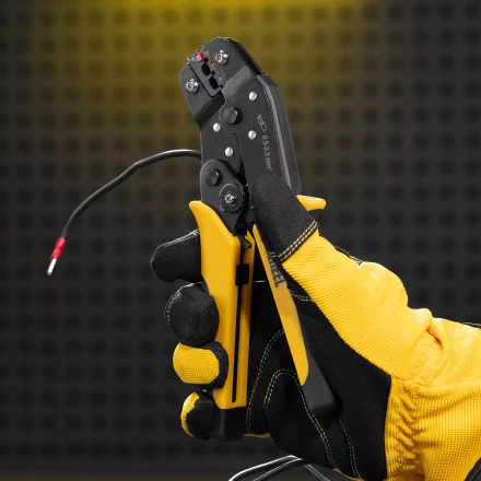 Клещи для обжима Denzel 17747 изолир. наконечников НКИ и НВИ, разъемов РПИ, гильз ГСИ, 0,5 - 2,5 мм2 купить в Урае