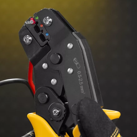 Клещи для обжима Denzel 17747 изолир. наконечников НКИ и НВИ, разъемов РПИ, гильз ГСИ, 0,5 - 2,5 мм2 купить в Урае