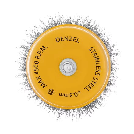 Щетка для дрели Denzel, 75 мм, Чашка, со шпилькой, нержавеющая витая проволока, 744773 купить в Урае