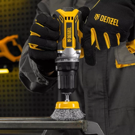 Щетка для дрели Denzel, 75 мм, Чашка, со шпилькой, нержавеющая витая проволока, 744773 купить в Урае