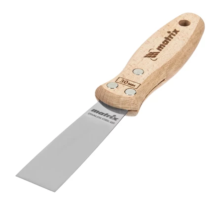 Шпательная лопатка из нержавеющей стали, 30 мм, буковая рукоятка, EFP Matrix 85608 купить в Урае