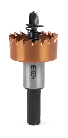 HSS-TiN коронка MESSER  26мм с центр. сверлом и толкающей пружиной для  лист. материала  до 2 мм ц/х купить в Урае