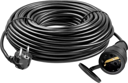 Удлинитель-шнур &quot;ПВС 315-Ш&quot;, 30 м, 3500 Вт, 1 гнездо, IP44, ПВС 3х1,5 мм2, ЗУБР 55020-30 купить в Урае