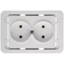 Розетка СВЕТОЗАР &quot;ГАММА&quot; двойная, цвет белый, 16А/~250В SV-54102-W купить в Урае