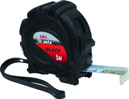 Рулетка Black 5 м х 19 мм обрезиненный корпус  MATRIX 31014 купить в Урае