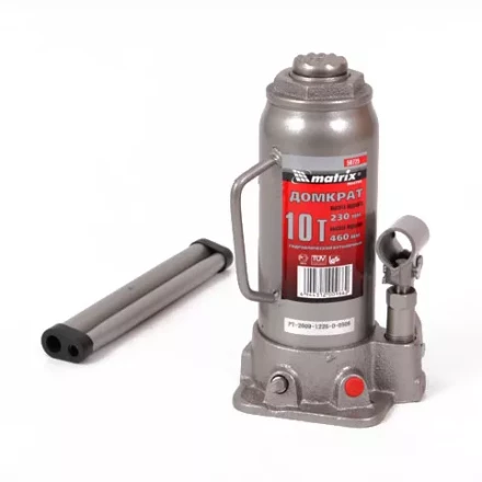Домкрат гидравлический бутылочный 10 т h подъема 230–460 мм  MATRIX MASTER 50725 купить в Урае