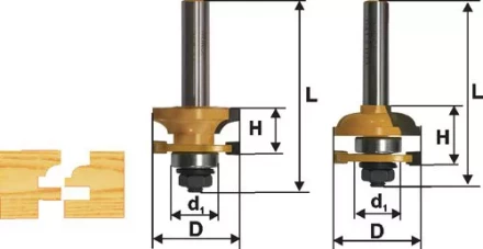 Набор фрез комбинированных рамочных хвостовик 12 мм 2 штуки 46536 купить в Урае