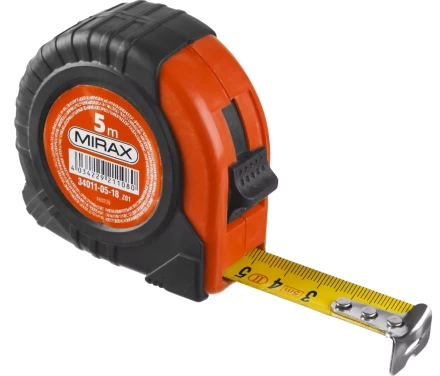 Рулетка MIRAX, обрезиненный пластиковый корпус, 5м/18мм 34011-05-18_z01 купить в Урае