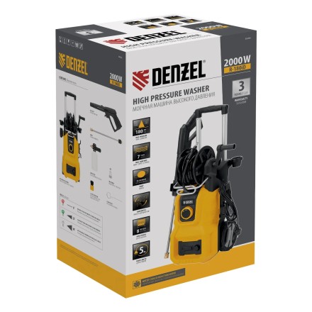 Моечная машина высокого давления R-180iD, 2000 Вт, 180 бар, 420 л/ч, асинх. двиг., бараб.// Denzel купить в Урае