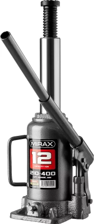 Домкрат гидравлический бутылочный, 12т, 210-400 мм, MIRAX 43260-12 43260-12 купить в Урае