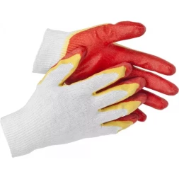 Перчатки STAYER "МASTER" трикотажные, двойная обливная ладонь из латекса, х/б, 13 класс, L-XL 11409-XL