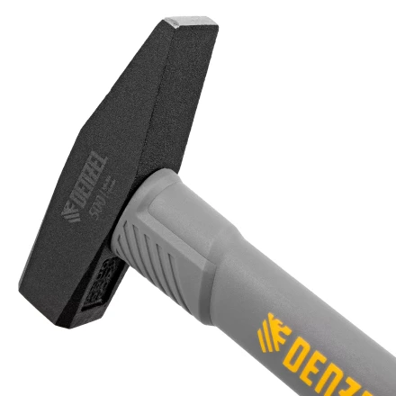 Молоток слесарный, 500 г Denzel 10485, кованый, фибергласовая рукоятка c TPR покрытием купить в Урае