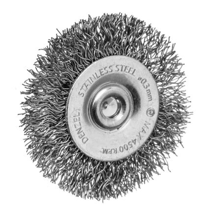 Набор щеток для дрели, 1 Плоская 50мм, 2 Чашки 25-50мм, шпилька, нерж. вит. проволока Denzel 74491 купить в Урае