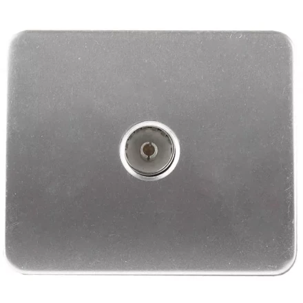 Розетка СВЕТОЗАР &quot;ГАММА&quot; телевизионная, без вставки и рамки, цвет светло-серый металлик SV-54115-SM купить в Урае