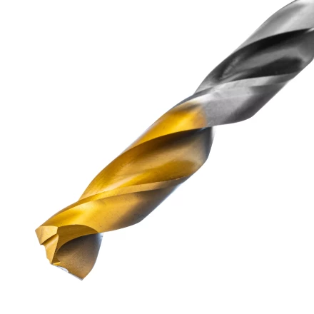 Сверло спиральное по металлу Denzel, 11 x 142мм, Р6М5, Golden Tip, многогранная заточка, 718286 купить в Урае