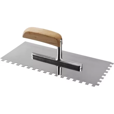 Гладилка нержавеющая ЗУБР &quot;ПРОФЕССИОНАЛ&quot; с деревянной ручкой, зубчатая, 8х8мм, 130х280мм 0806-08_z01 купить в Урае