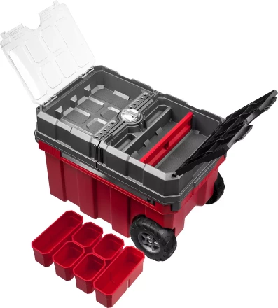 Ящики для инструмента на колесах МЕГА-БОКС серия ПРОФЕССИОНАЛ цвет черный купить в Урае