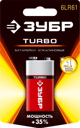 Батарейки TURBO алкалиновые 6LR61(крона) 9 В серия Без серии купить в Урае