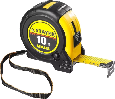 Рулетка STAYER &quot;PROFI&quot; &quot;MARS&quot;, обрезиненный корпус, утолщенное полотно, 10мх25мм 34131-10_z01 купить в Урае