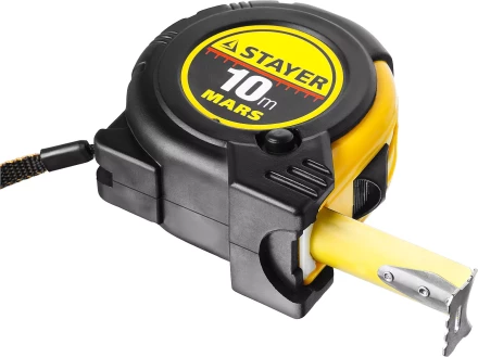 Рулетка STAYER &quot;PROFI&quot; &quot;MARS&quot;, обрезиненный корпус, утолщенное полотно, 10мх25мм 34131-10_z01 купить в Урае