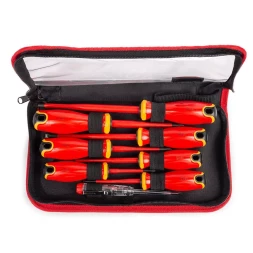 Набор диэлектрических отверток КВТ SLIM VDE НИО-2208 сталь S2, профиль SL, PH, 8 шт. (88934)