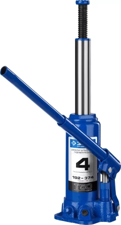 Домкрат гидравлический бутылочный T50, 4т, 192-374мм, ЗУБР Профессионал 43060-4 43060-4_z01 купить в Урае