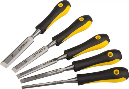 Набор стамесок с двухкомпонентными ручками, 6/10/12/16/20мм, 5шт, STAYER Profi 18205-H5 купить в Урае
