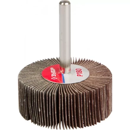 Круг шлифовальный ЗУБР &quot;МАСТЕР&quot; веерный лепестковый, на шпильке, тип КЛО, зерно-электрокорунд нормальный, P180, 20х50мм 36601-180 купить в Урае