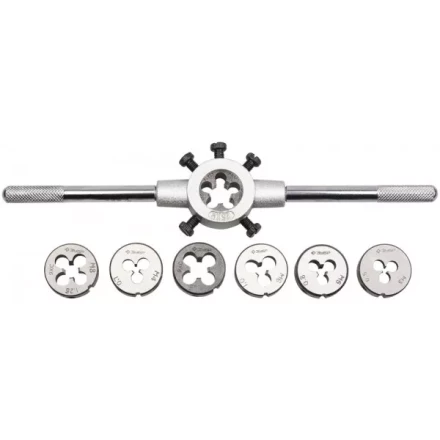 Набор ЗУБР "МАСТЕР" с металлорежущим инструментом, плашки М3-М12, плашкодержатель, - на карточке, 8 предметов 28128-H8 купить в Урае