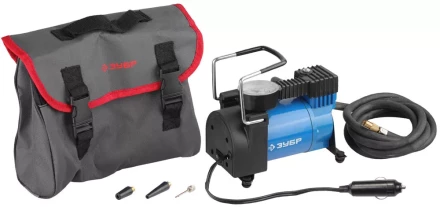 Компрессор ЗУБР &quot;ЭКСПЕРТ&quot; автомобильный давление 10 атм, длина провода 3 м, длина шланга 2 м, 3 насадки 61127 купить в Урае