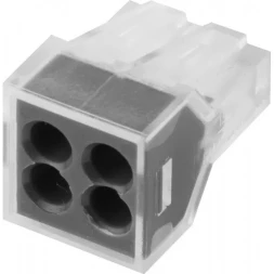 Клемма СВЕТОЗАР соединительная, 4-х проводная, 400В, 24А, 0,75-2,5мм2, 2шт 49170-4