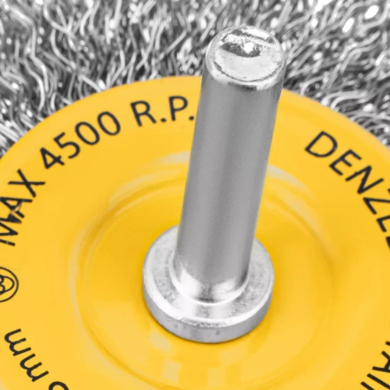 Щетка для дрели, 75 мм, Плоская, со шпилькой, нержавеющая витая проволока Denzel 744603 купить в Урае