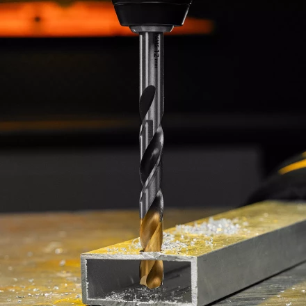 Сверло спиральное по металлу Denzel 12 x 151мм, Р6М5, Golden Tip, многогранная заточка, 718287 купить в Урае