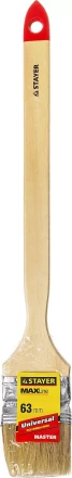 Кисть STAYER &quot;MASTER&quot; &quot;Универсал&quot; радиаторная для всех видов ЛКМ, светлая натурал щетина, деревянная ручка, 2,5&quot;/63мм 0112-63_z01 купить в Урае