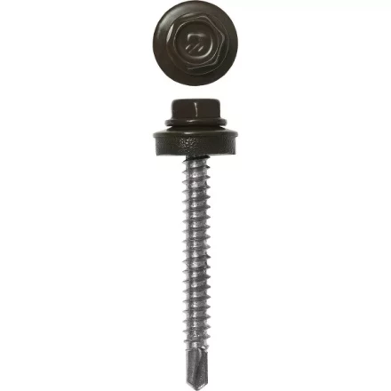 Саморезы ЗУБР окраш., RAL 8028 земел.-коричн., для крепл. кров. матер. к дерев. обреш., 4.8x60мм, 200шт 4-300315-48-060-8028 купить в Урае