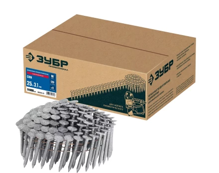 ЗУБР CRN 25 х 3.1 мм, барабанные гвозди кровельные оцинкованные, 9000 шт (305385-25) купить в Урае