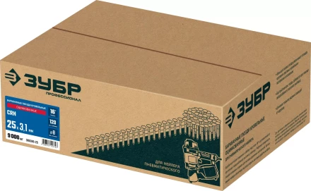 ЗУБР CRN 25 х 3.1 мм, барабанные гвозди кровельные оцинкованные, 9000 шт (305385-25) купить в Урае