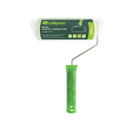 Валик &quot;Работы с древесиной&quot;, 180 мм, ворс 12 мм, D - 48 мм, D ручки - 6 мм, микроволокно Сибртех 80246 купить в Урае