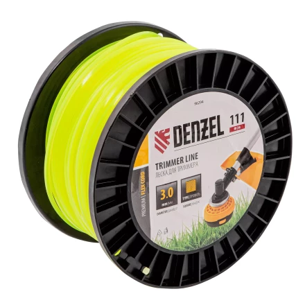 Леска для триммера квадрат Denzel, 3,0мм х 111м, на DIN катушке FLEX CORD, 96294 купить в Урае