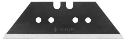 Лезвия ЗУБР &quot;ЭКСПЕРТ&quot;, &quot;ВОРОНЕНЫЕ&quot;, трапециевидные, улучшенная инструментальная сталь У12А, тип А24, в боксе, 10шт 09717-24-10 купить в Урае