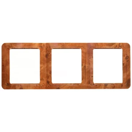 Панель СВЕТОЗАР &quot;ГАММА&quot; накладная, вертикальная, цвет орех, 3 гнезда SV-54149-N купить в Урае