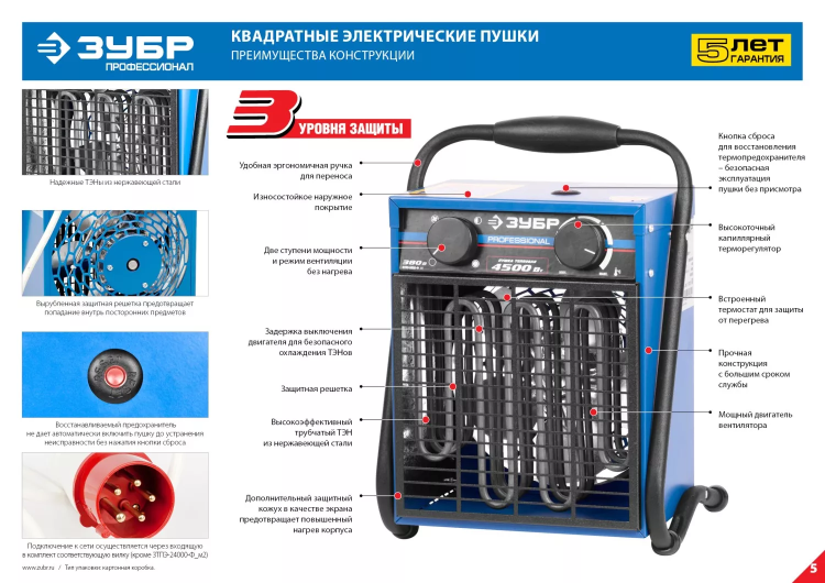 Пушка тепловая М2 380В ЗТПЭ-24000-Ф_М2 серия ПРОФЕССИОНАЛ купить в Урае