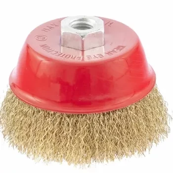 Щетка для УШМ 75 мм М14 чашка латунированная витая проволока MATRIX 74604 купить в Урае